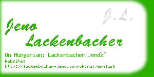 jeno lackenbacher business card